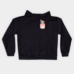 Sleepy Sloth in Polka Dot Pocket Kids Hoodie